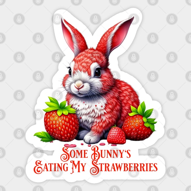 Strawberry Bunny Sticker by HolidayBug